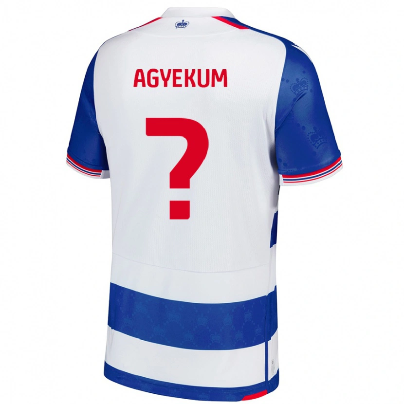 Danxen Kvinder Henry Agyekum #0 Blå Hvid Hjemmebane Spillertrøjer 2024/25 Trøje T-Shirt