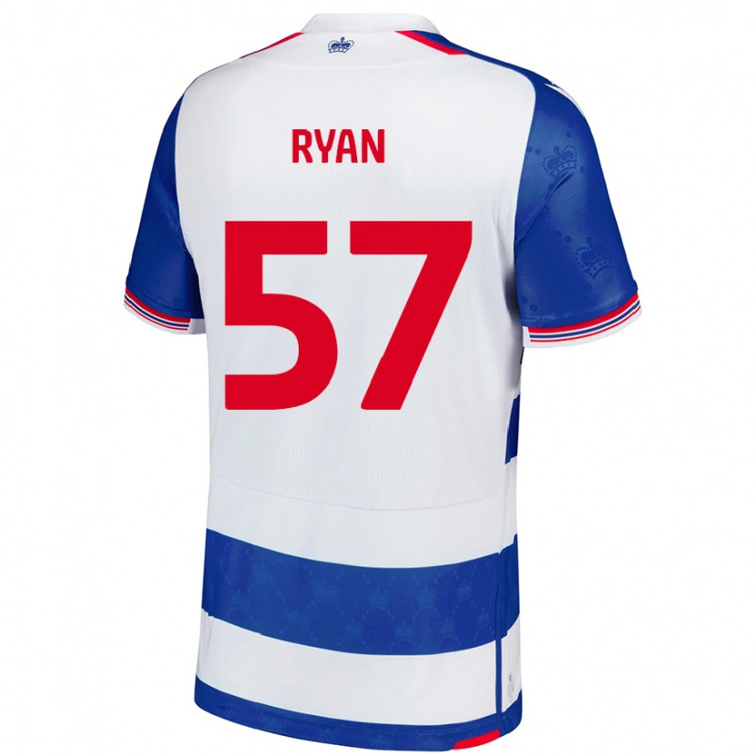 Danxen Kvinder John Ryan #57 Blå Hvid Hjemmebane Spillertrøjer 2024/25 Trøje T-Shirt