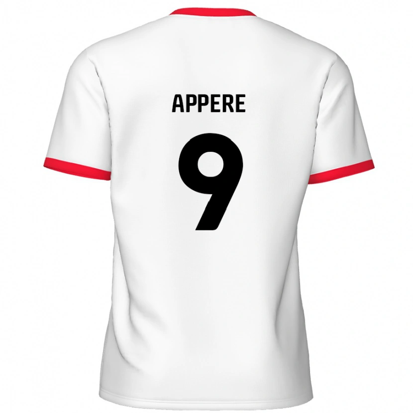 Danxen Kvinder Louis Appéré #9 Hvid Rød Hjemmebane Spillertrøjer 2024/25 Trøje T-Shirt