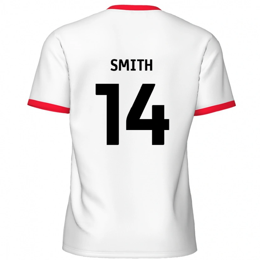 Danxen Kvinder Kane Smith #14 Hvid Rød Hjemmebane Spillertrøjer 2024/25 Trøje T-Shirt