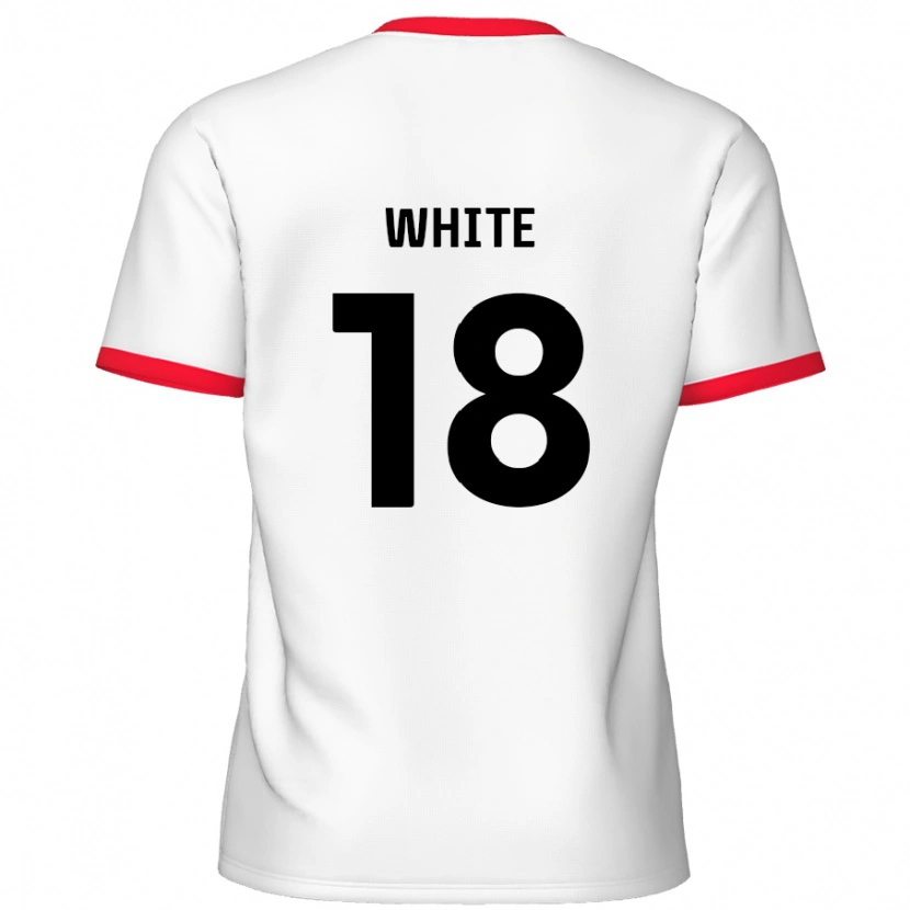 Danxen Kvinder Harvey White #18 Hvid Rød Hjemmebane Spillertrøjer 2024/25 Trøje T-Shirt