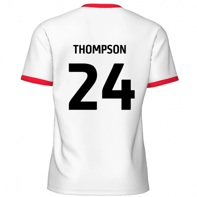 Danxen Kvinder Ben Thompson #24 Hvid Rød Hjemmebane Spillertrøjer 2024/25 Trøje T-Shirt
