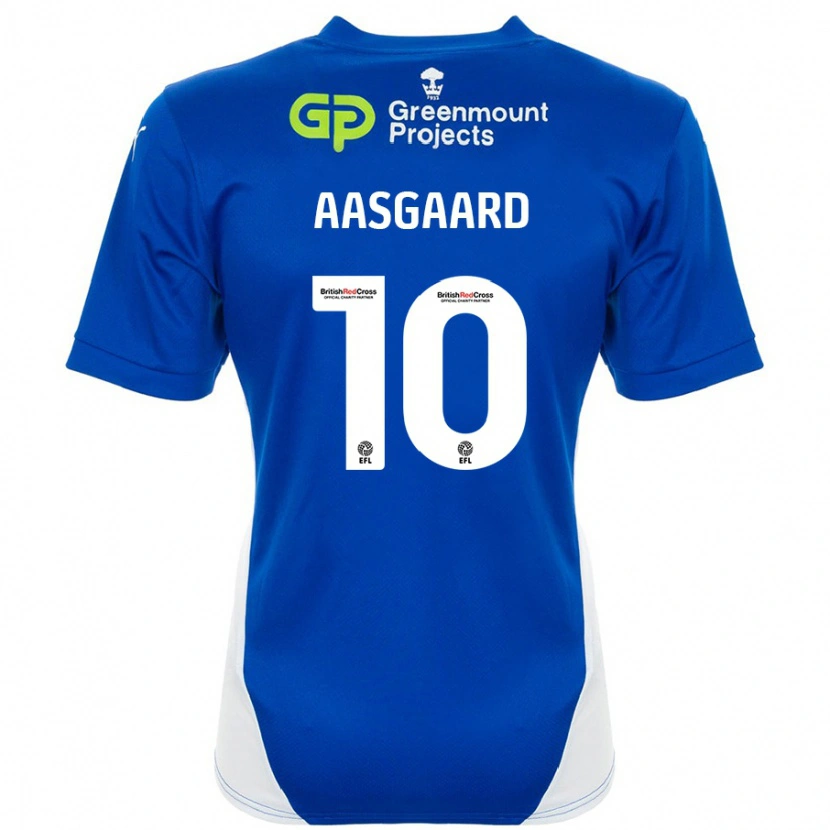Danxen Kvinder Thelo Aasgaard #10 Blå Hvid Hjemmebane Spillertrøjer 2024/25 Trøje T-Shirt