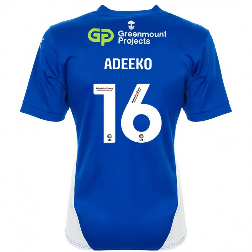 Danxen Kvinder Baba Adeeko #16 Blå Hvid Hjemmebane Spillertrøjer 2024/25 Trøje T-Shirt