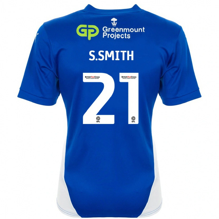 Danxen Kvinder Scott Smith #21 Blå Hvid Hjemmebane Spillertrøjer 2024/25 Trøje T-Shirt