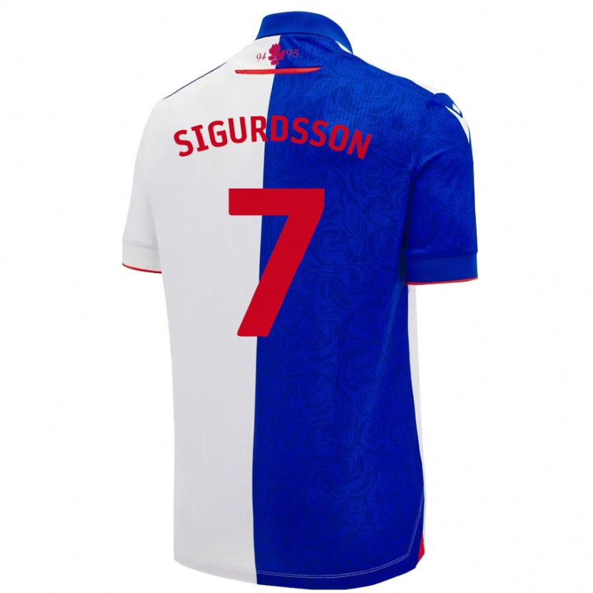 Danxen Kvinder Arnór Sigurdsson #7 Himmelblå Hvid Hjemmebane Spillertrøjer 2024/25 Trøje T-Shirt