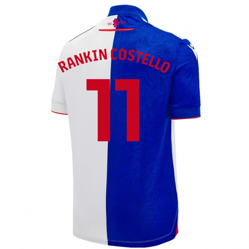 Danxen Kvinder Joe Rankin-Costello #11 Himmelblå Hvid Hjemmebane Spillertrøjer 2024/25 Trøje T-Shirt