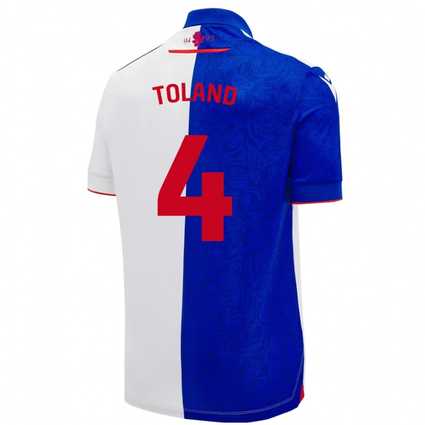 Danxen Kvinder Tyler Toland #4 Himmelblå Hvid Hjemmebane Spillertrøjer 2024/25 Trøje T-Shirt