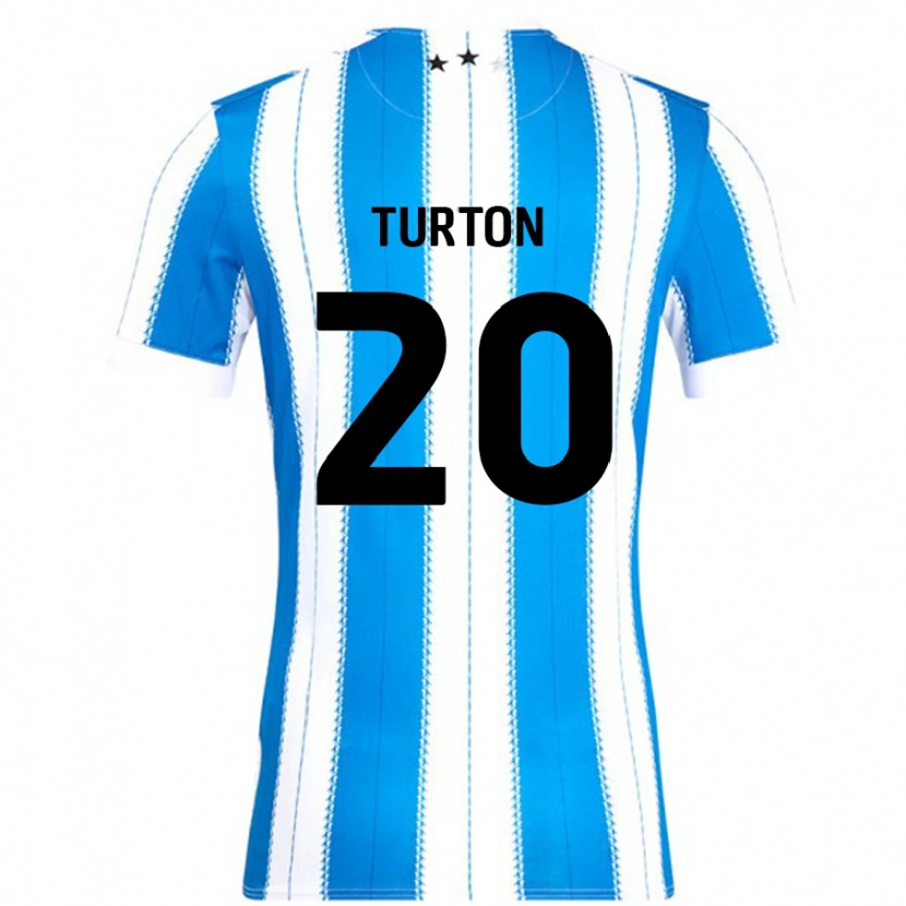 Danxen Kvinder Ollie Turton #20 Blå Hvid Hjemmebane Spillertrøjer 2024/25 Trøje T-Shirt