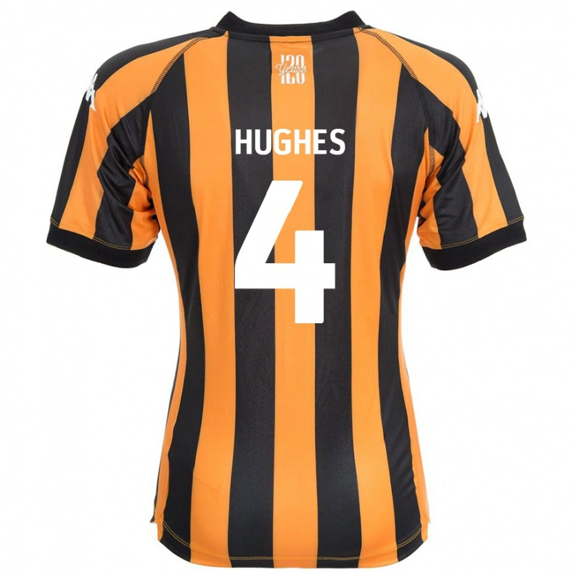 Danxen Kvinder Charlie Hughes #4 Sort Rav Hjemmebane Spillertrøjer 2024/25 Trøje T-Shirt