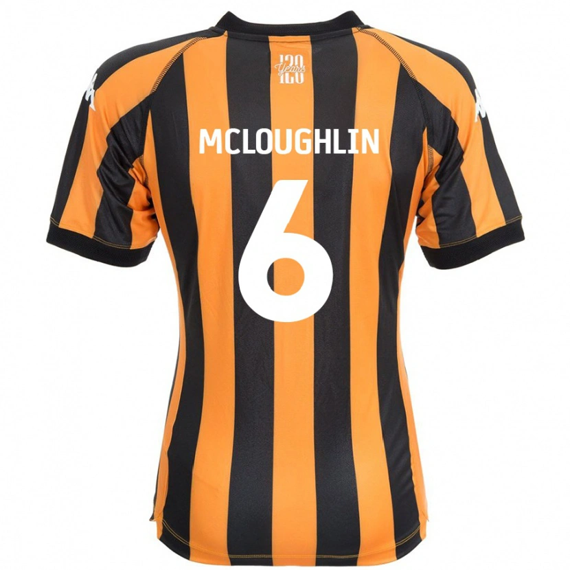 Danxen Kvinder Sean Mcloughlin #6 Sort Rav Hjemmebane Spillertrøjer 2024/25 Trøje T-Shirt