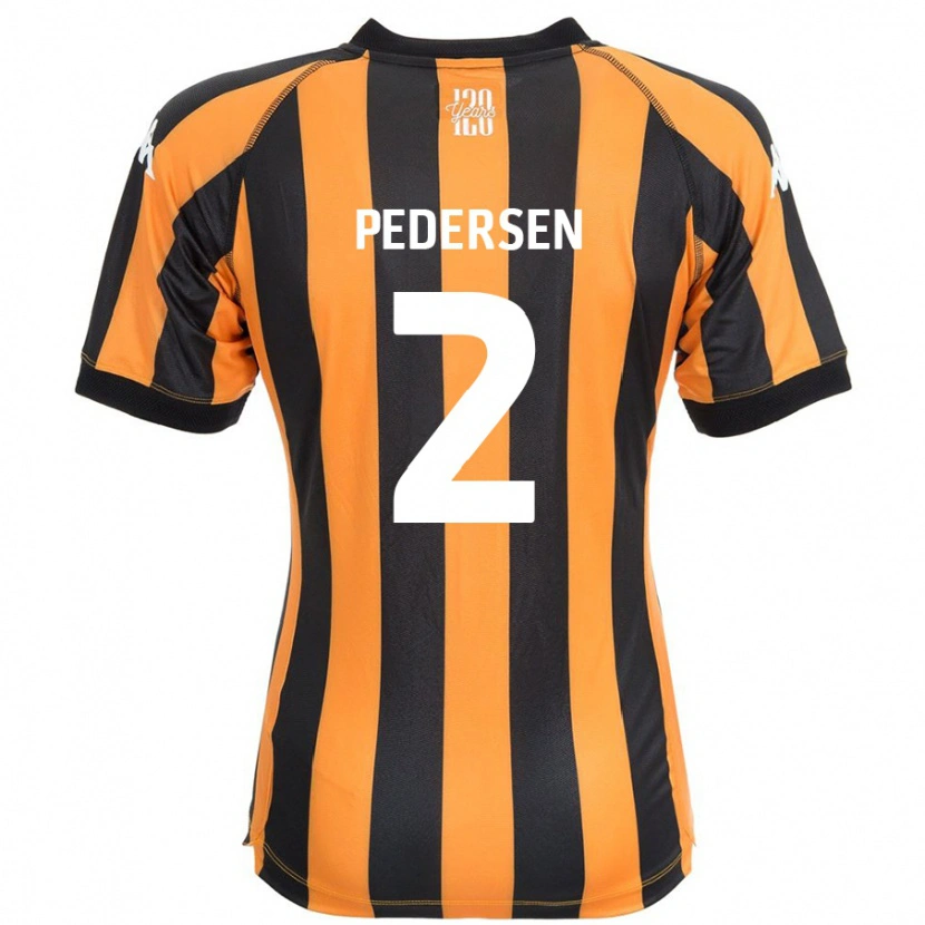 Danxen Kvinder Eden Pedersen #2 Sort Rav Hjemmebane Spillertrøjer 2024/25 Trøje T-Shirt