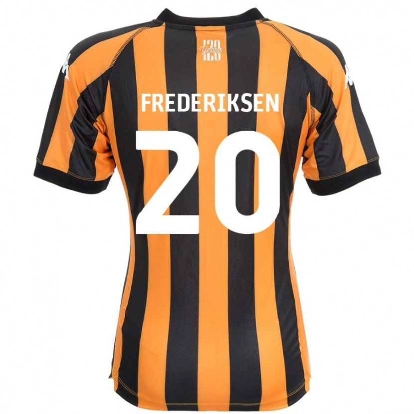 Danxen Kvinder Abbey Frederiksen #20 Sort Rav Hjemmebane Spillertrøjer 2024/25 Trøje T-Shirt