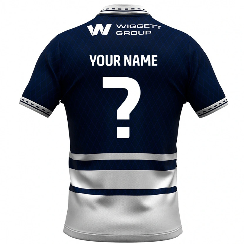 Danxen Kvinder Dit Navn #0 Marineblå Hvid Hjemmebane Spillertrøjer 2024/25 Trøje T-Shirt