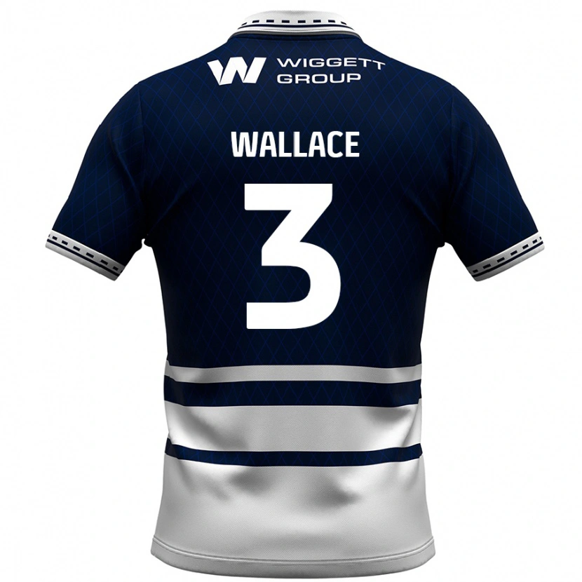 Danxen Kvinder Murray Wallace #3 Marineblå Hvid Hjemmebane Spillertrøjer 2024/25 Trøje T-Shirt