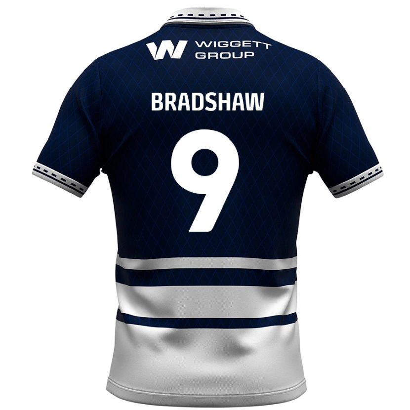 Danxen Kvinder Tom Bradshaw #9 Marineblå Hvid Hjemmebane Spillertrøjer 2024/25 Trøje T-Shirt
