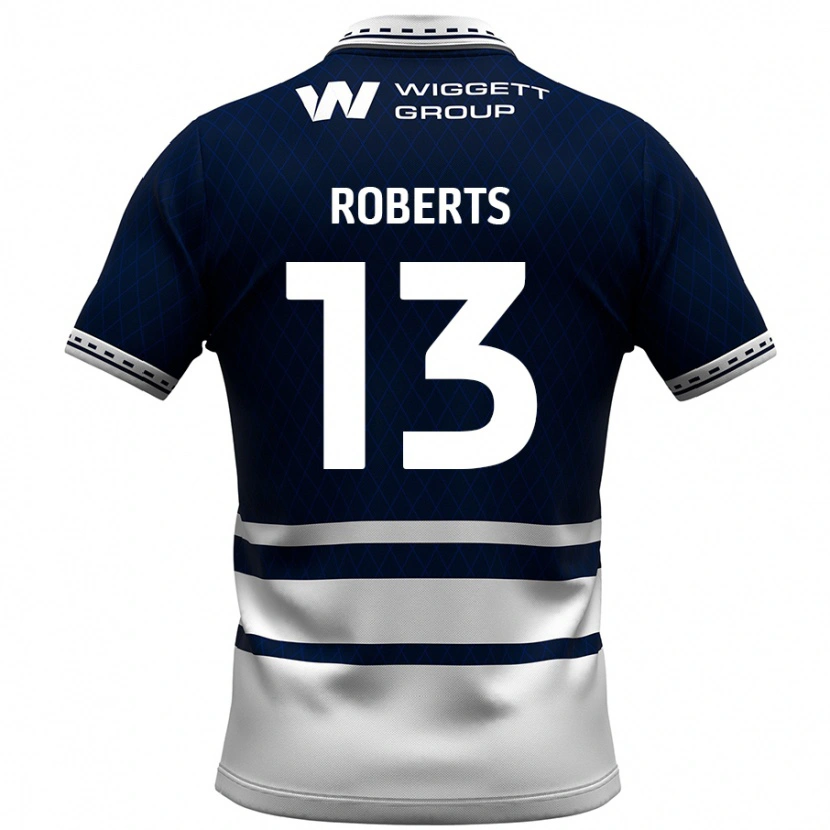 Danxen Kvinder Liam Roberts #13 Marineblå Hvid Hjemmebane Spillertrøjer 2024/25 Trøje T-Shirt
