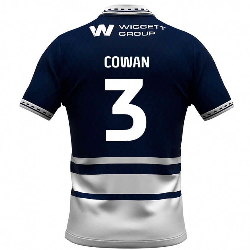 Danxen Kvinder Leanne Cowan #3 Marineblå Hvid Hjemmebane Spillertrøjer 2024/25 Trøje T-Shirt