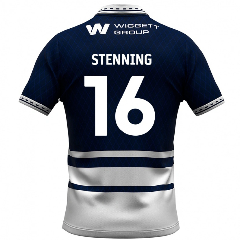 Danxen Kvinder Ellie Stenning #16 Marineblå Hvid Hjemmebane Spillertrøjer 2024/25 Trøje T-Shirt