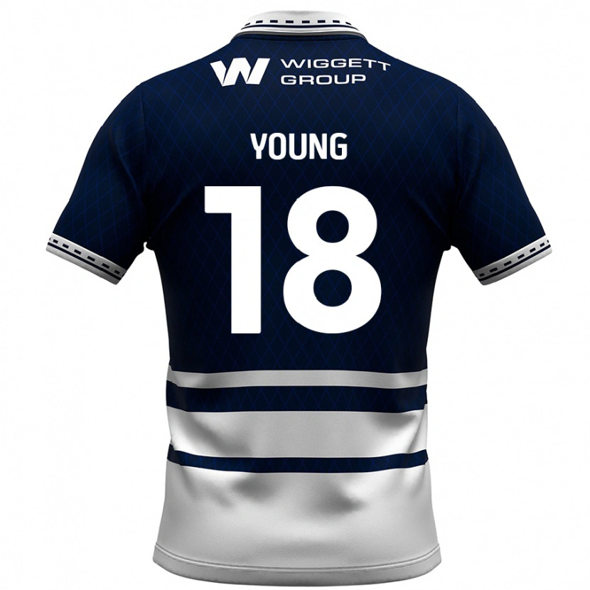 Danxen Kvinder Michelle Young #18 Marineblå Hvid Hjemmebane Spillertrøjer 2024/25 Trøje T-Shirt