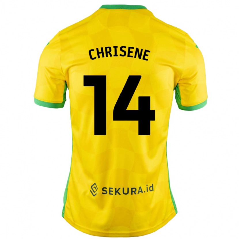 Danxen Kvinder Ben Chrisene #14 Gul Grøn Hjemmebane Spillertrøjer 2024/25 Trøje T-Shirt