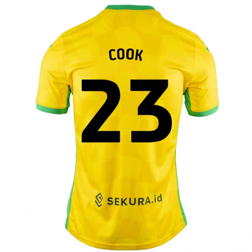Danxen Kvinder Olivia Cook #23 Gul Grøn Hjemmebane Spillertrøjer 2024/25 Trøje T-Shirt