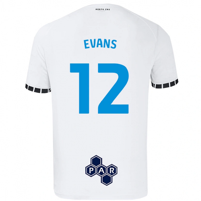 Danxen Kvinder Ched Evans #12 Hvid Hjemmebane Spillertrøjer 2024/25 Trøje T-Shirt