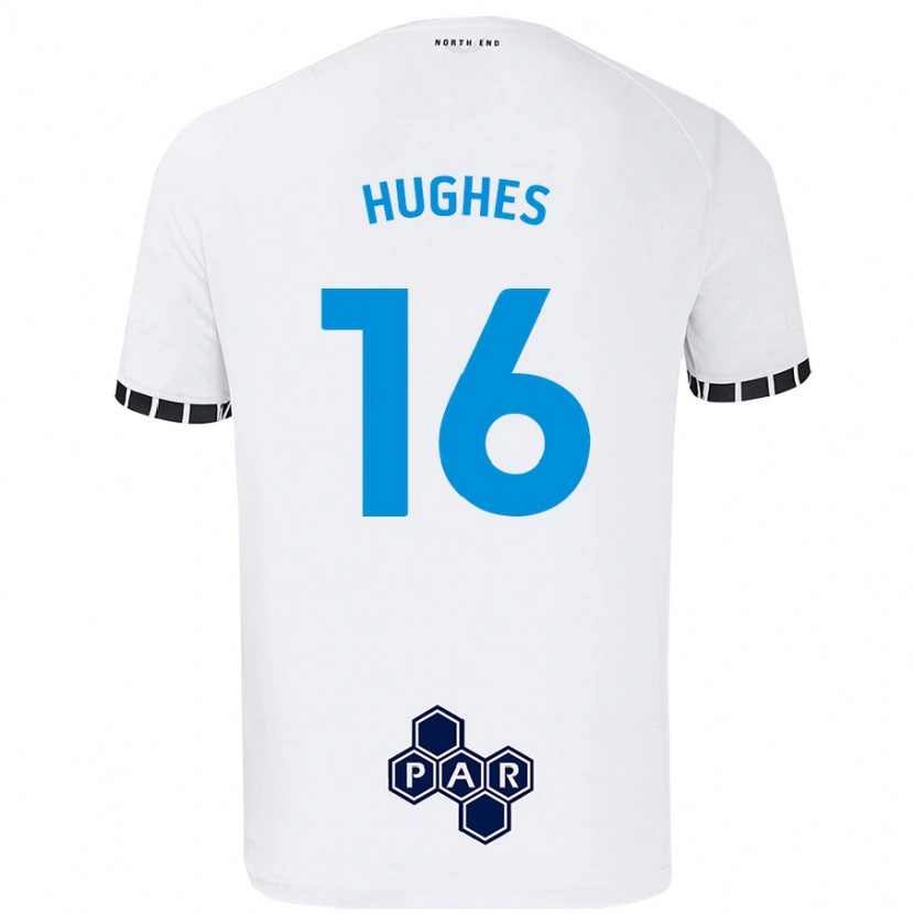 Danxen Kvinder Andrew Hughes #16 Hvid Hjemmebane Spillertrøjer 2024/25 Trøje T-Shirt