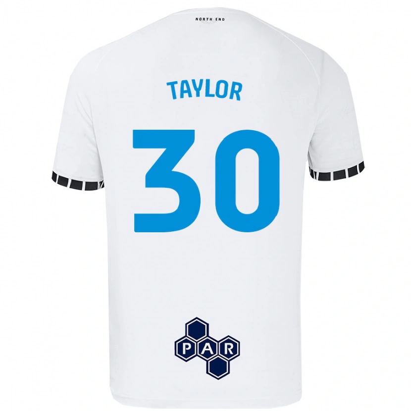 Danxen Kvinder Kian Taylor #30 Hvid Hjemmebane Spillertrøjer 2024/25 Trøje T-Shirt