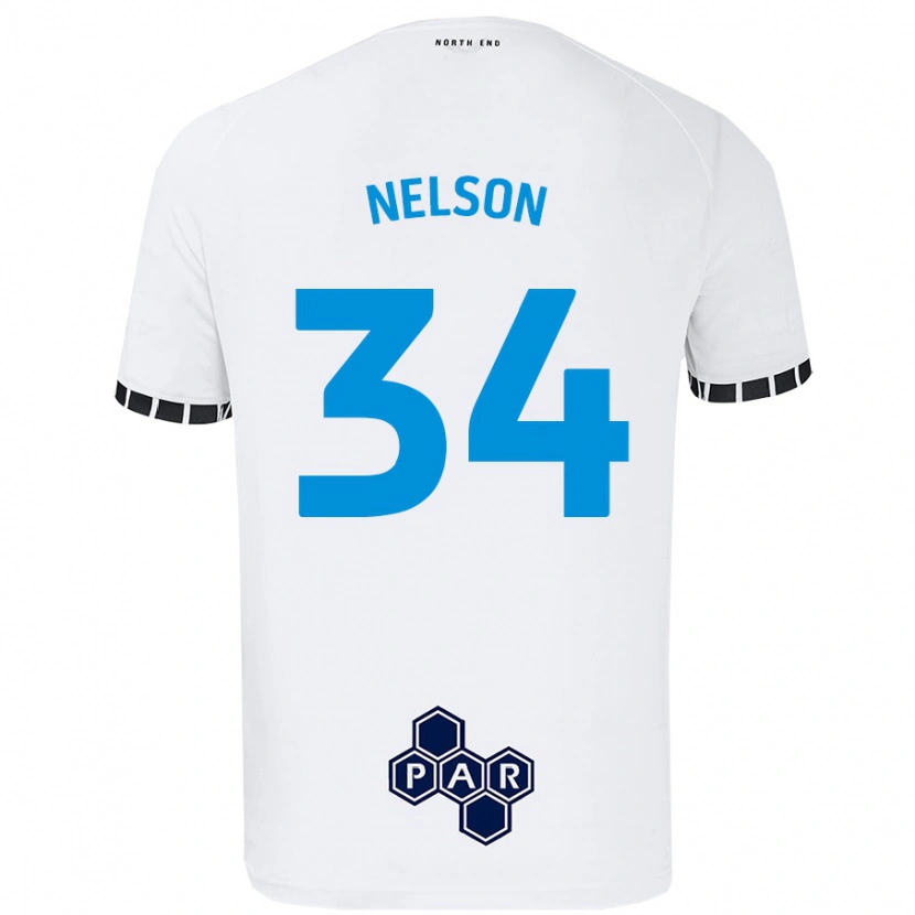 Danxen Kvinder Kitt Nelson #34 Hvid Hjemmebane Spillertrøjer 2024/25 Trøje T-Shirt