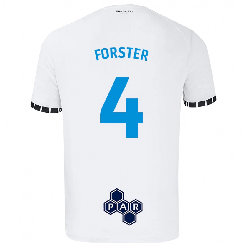 Danxen Kvinder Hannah Forster #4 Hvid Hjemmebane Spillertrøjer 2024/25 Trøje T-Shirt
