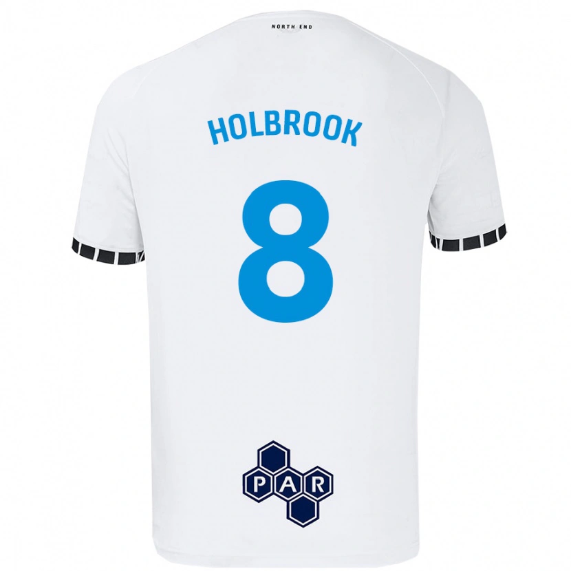 Danxen Kvinder Jess Holbrook #8 Hvid Hjemmebane Spillertrøjer 2024/25 Trøje T-Shirt