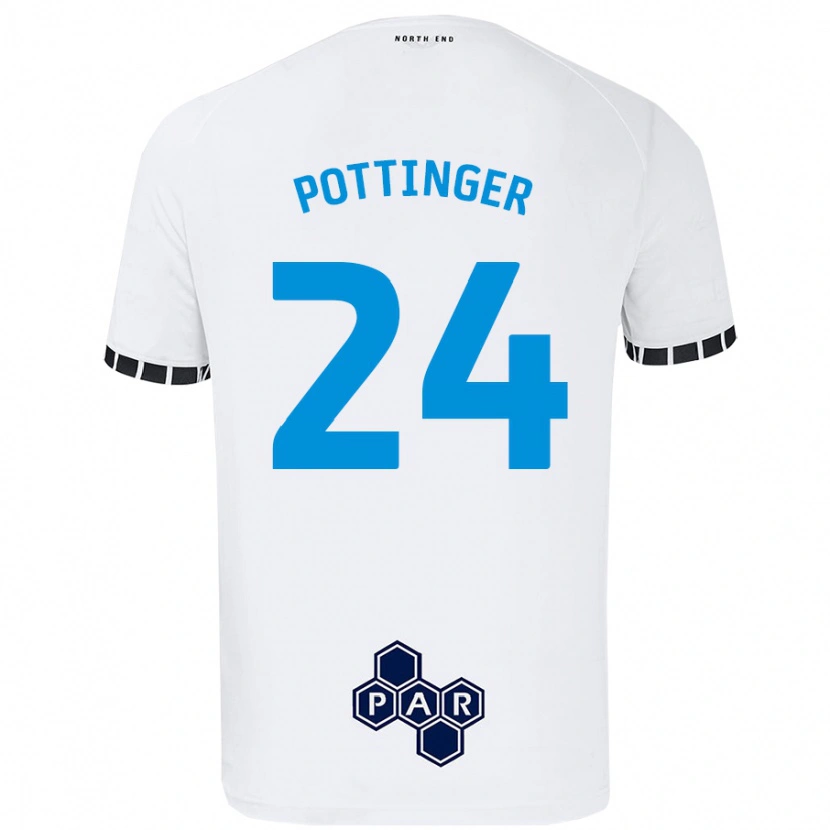 Danxen Kvinder Kaya Pottinger #24 Hvid Hjemmebane Spillertrøjer 2024/25 Trøje T-Shirt