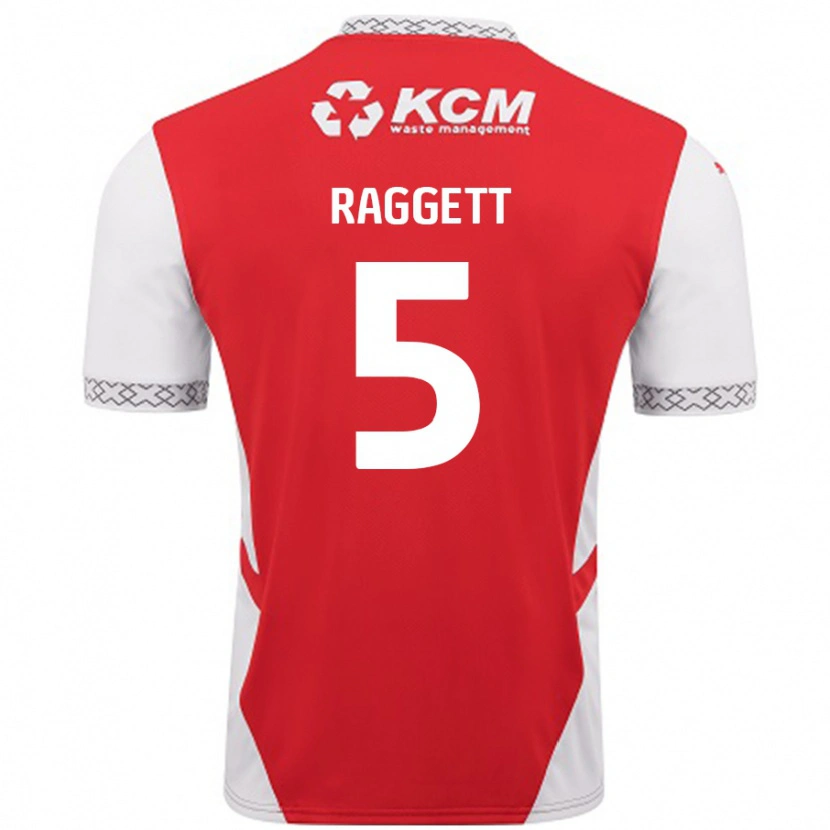 Danxen Kvinder Sean Raggett #5 Rød Hvid Hjemmebane Spillertrøjer 2024/25 Trøje T-Shirt