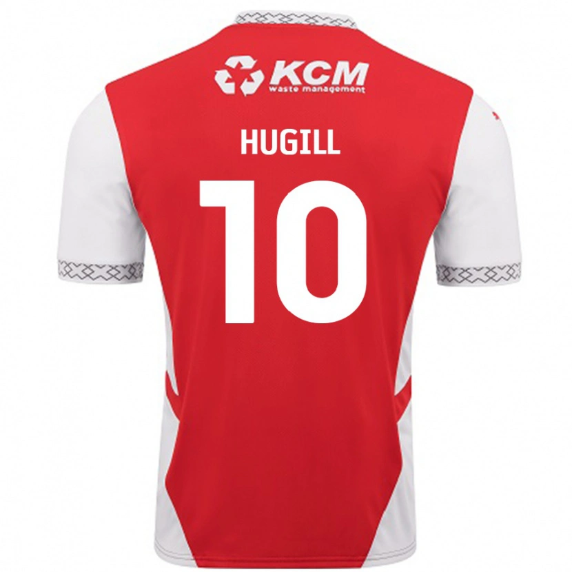 Danxen Kvinder Jordan Hugill #10 Rød Hvid Hjemmebane Spillertrøjer 2024/25 Trøje T-Shirt