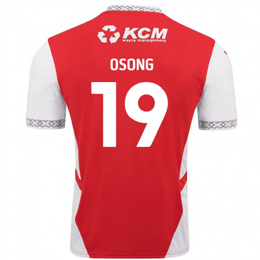 Danxen Kvinder Detlef Esapa Osong #19 Rød Hvid Hjemmebane Spillertrøjer 2024/25 Trøje T-Shirt