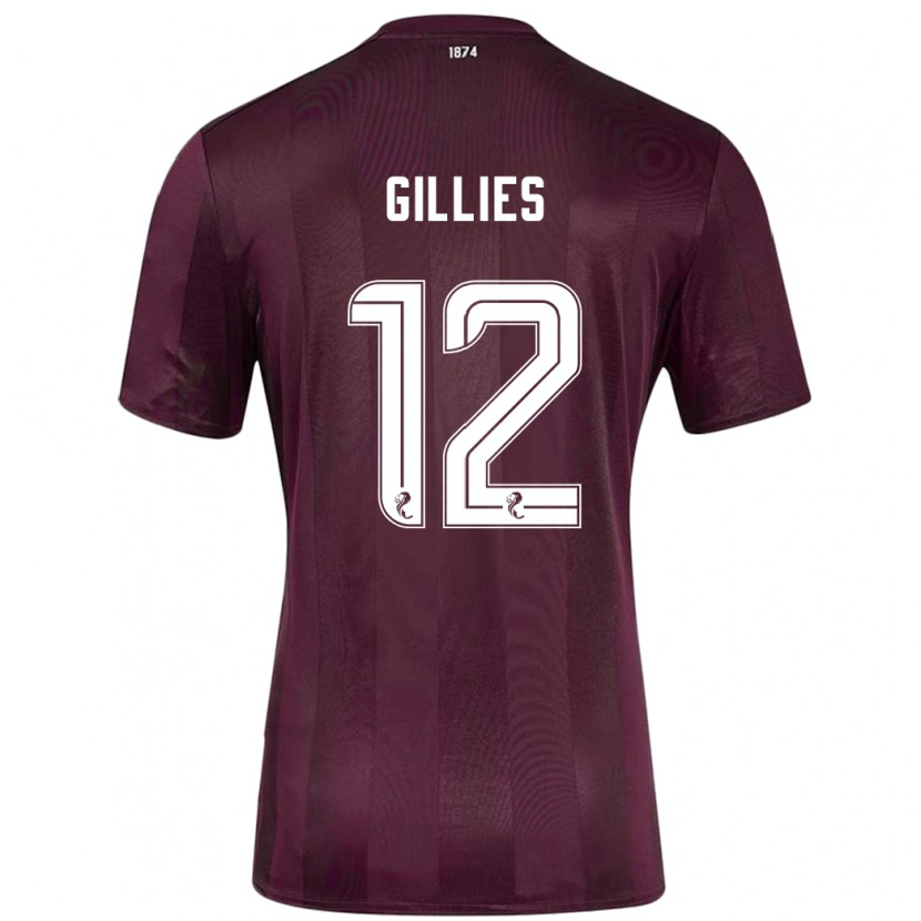 Danxen Kvinder Matthew Gillies #12 Bourgogne Hjemmebane Spillertrøjer 2024/25 Trøje T-Shirt