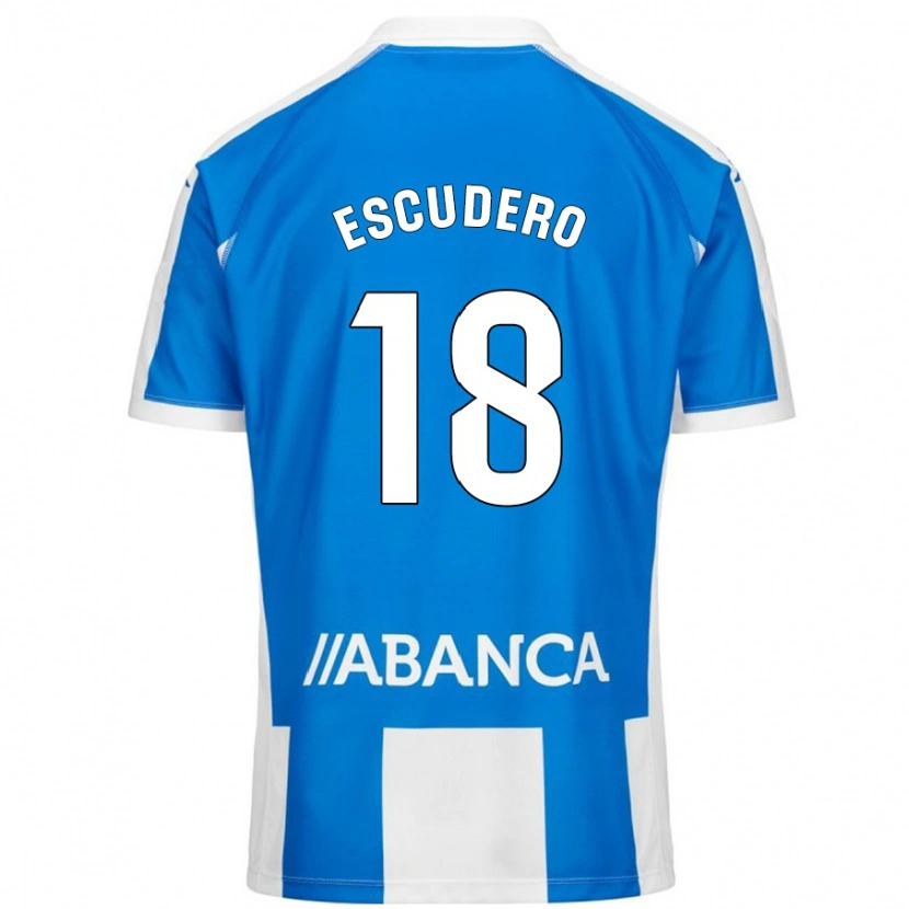 Danxen Kvinder Sergio Escudero #18 Blå Hvid Hjemmebane Spillertrøjer 2024/25 Trøje T-Shirt