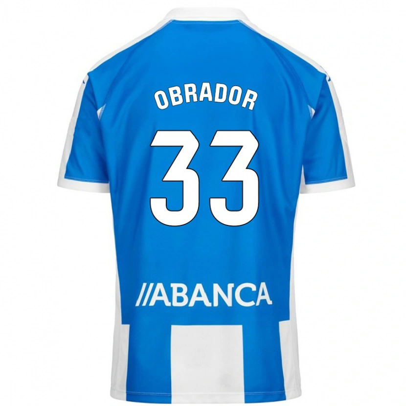 Danxen Kvinder Rafa Obrador #33 Blå Hvid Hjemmebane Spillertrøjer 2024/25 Trøje T-Shirt
