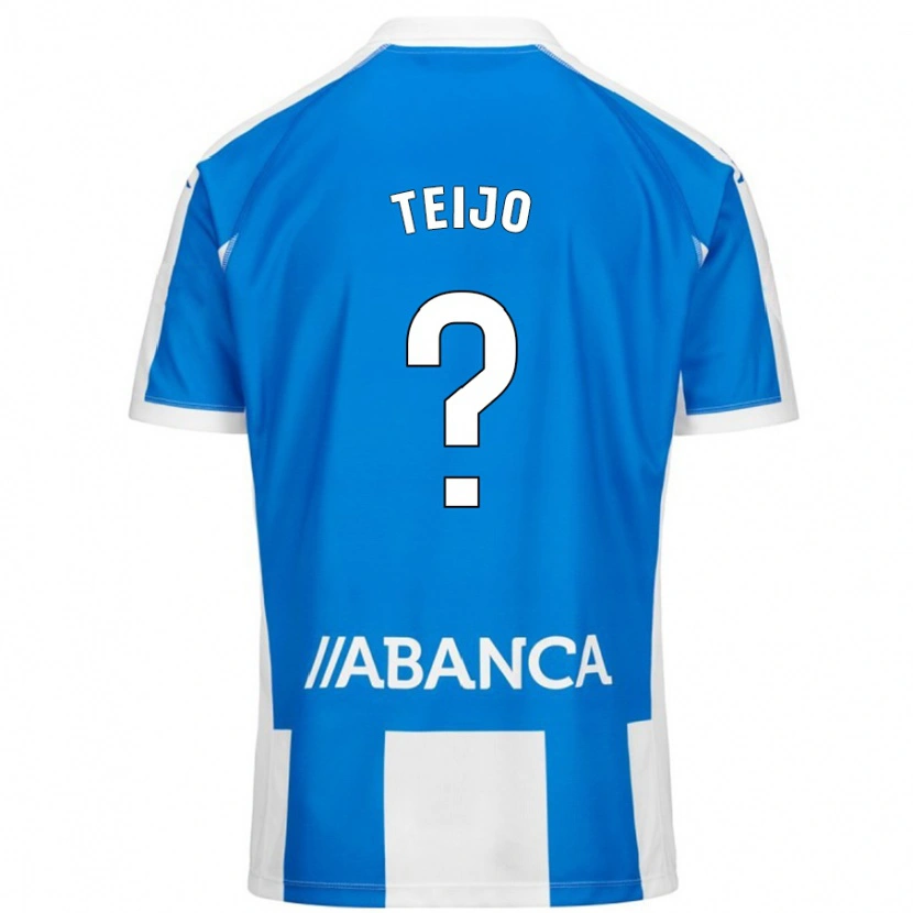 Danxen Kvinder Quique Teijo #0 Blå Hvid Hjemmebane Spillertrøjer 2024/25 Trøje T-Shirt