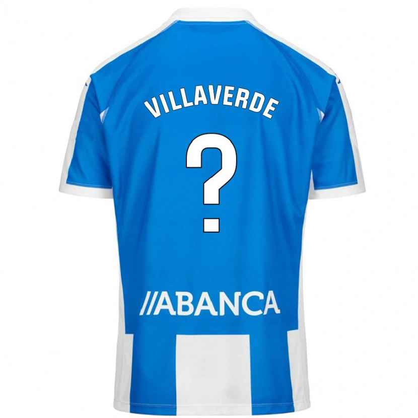 Danxen Kvinder Hugo Villaverde #0 Blå Hvid Hjemmebane Spillertrøjer 2024/25 Trøje T-Shirt