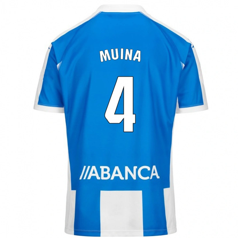 Danxen Kvinder Henar Muiña #4 Blå Hvid Hjemmebane Spillertrøjer 2024/25 Trøje T-Shirt