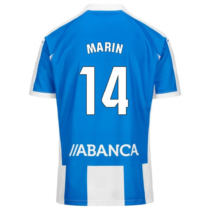 Danxen Kvinder Ainhoa Marín #14 Blå Hvid Hjemmebane Spillertrøjer 2024/25 Trøje T-Shirt