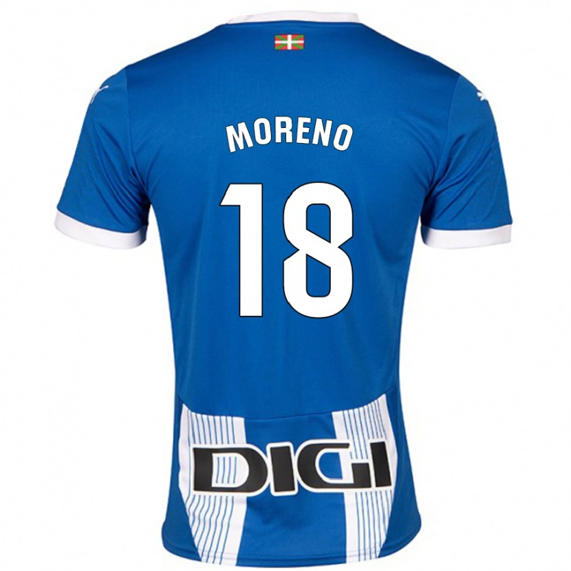 Danxen Kvinder Laura Moreno #18 Blå Hjemmebane Spillertrøjer 2024/25 Trøje T-Shirt