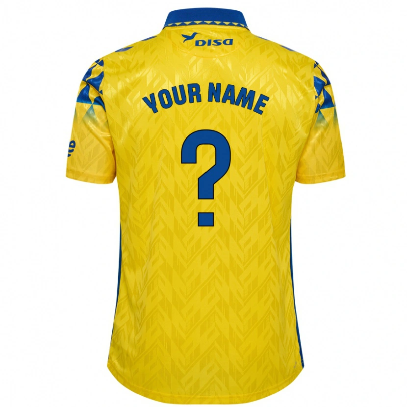 Danxen Kvinder Dit Navn #0 Gul Blå Hjemmebane Spillertrøjer 2024/25 Trøje T-Shirt