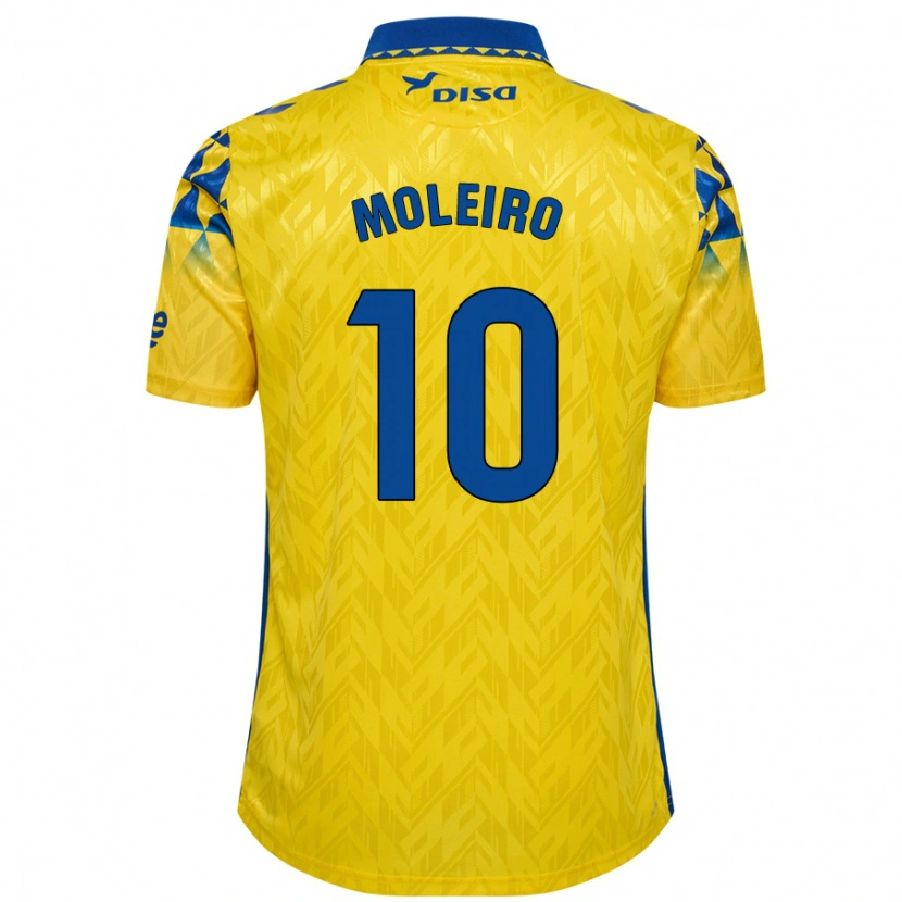 Danxen Kvinder Alberto Moleiro #10 Gul Blå Hjemmebane Spillertrøjer 2024/25 Trøje T-Shirt