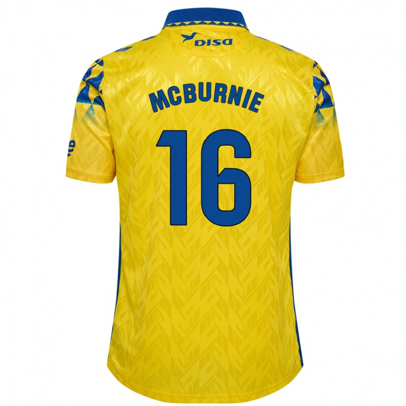 Danxen Kvinder Oli Mcburnie #16 Gul Blå Hjemmebane Spillertrøjer 2024/25 Trøje T-Shirt