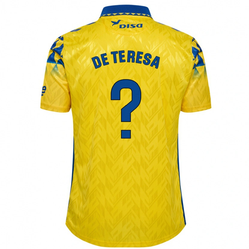 Danxen Kvinder Emilio De Teresa #0 Gul Blå Hjemmebane Spillertrøjer 2024/25 Trøje T-Shirt