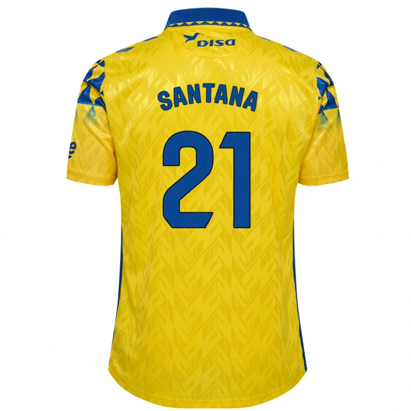 Danxen Kvinder Yadam Santana #21 Gul Blå Hjemmebane Spillertrøjer 2024/25 Trøje T-Shirt
