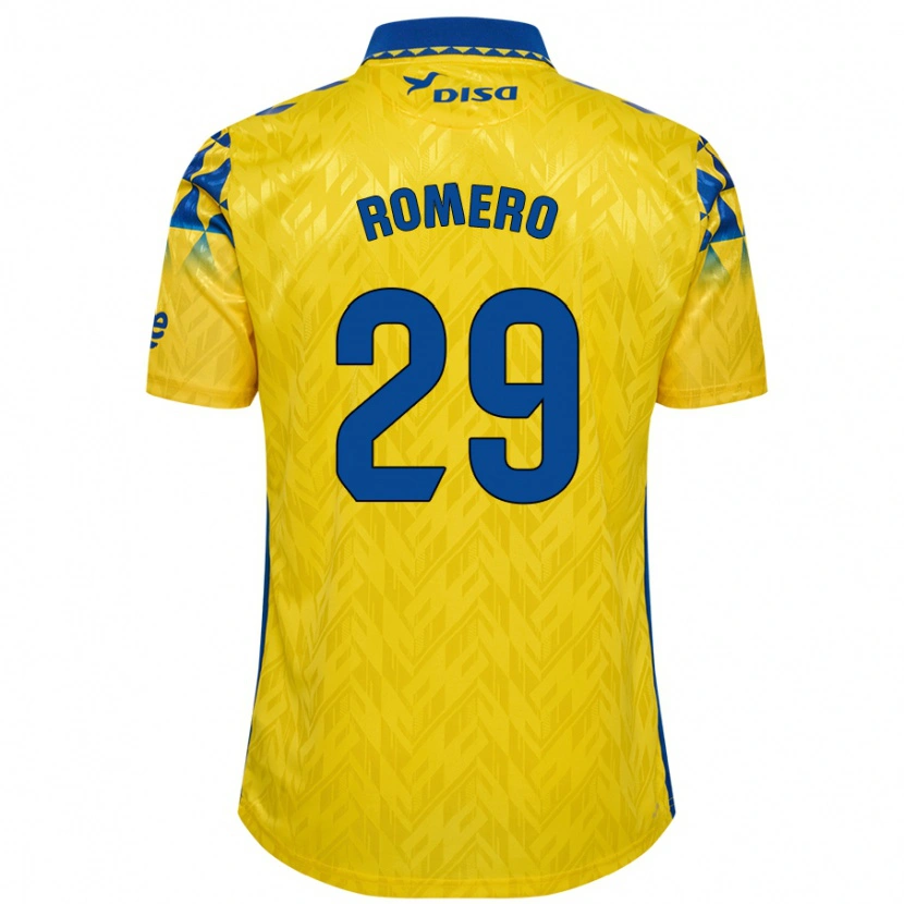 Danxen Kvinder Elías Romero #29 Gul Blå Hjemmebane Spillertrøjer 2024/25 Trøje T-Shirt